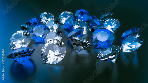 Diamond, ruby, crystal, stone on a black background. Template, mockup.