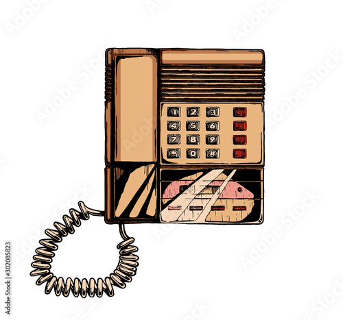 push-button phone with answering machine