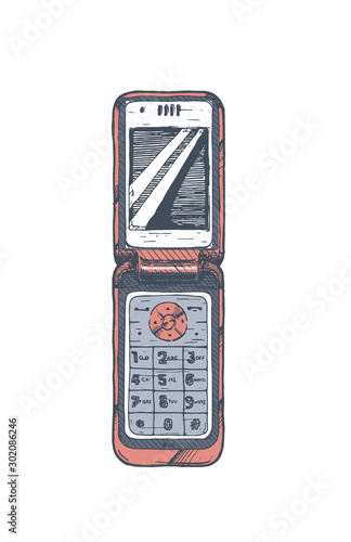 illustration of flip phone