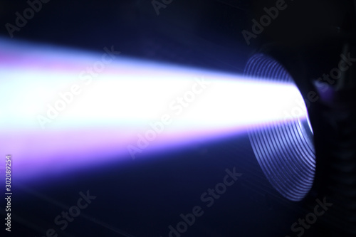 beamer light shining with a bright beam