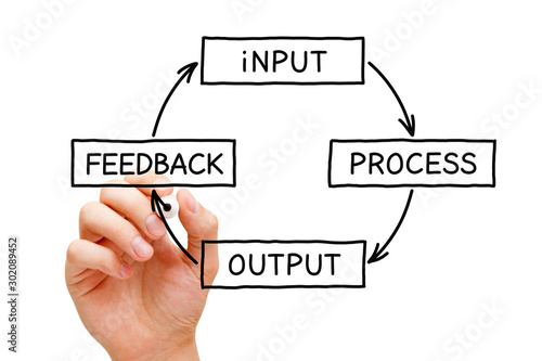 Input Process Output Feedback Diagram Concept