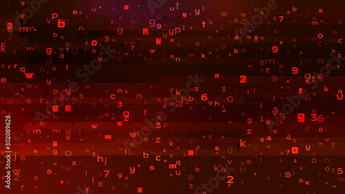 Abstract Technology Binary Code Dark Red Background. Cyber Attack Concept