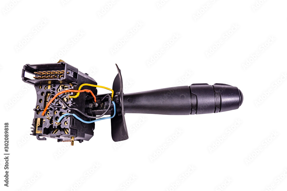 Car headlights or windshield wipers switch isolated on a white background Car headlights or windshield wipers switch isolated on a white background