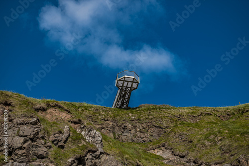 The Gobbins cliff view platform over the cliff path, Causeway coastal route, Islandmagee, County Antrim, Northern Ireland photo