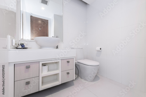 Beautiful Large Bathroom.White toilet bowl
