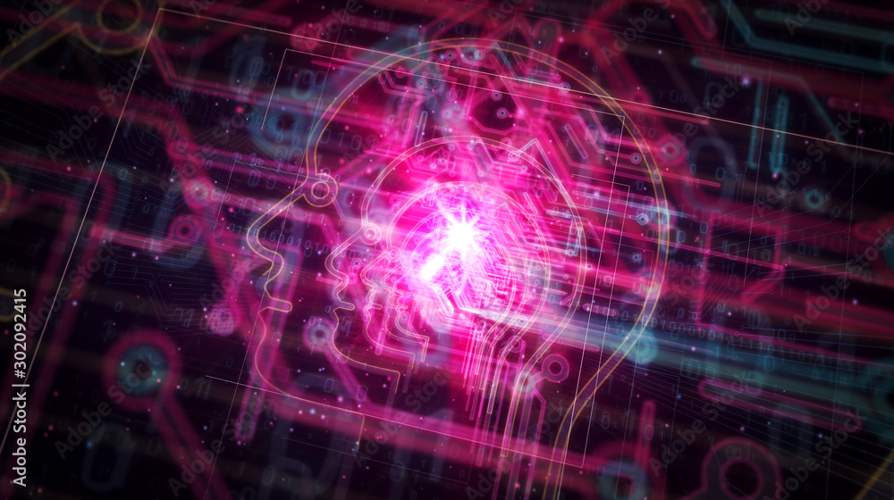 Obraz premium Artificial Intelligence futuristic illustration