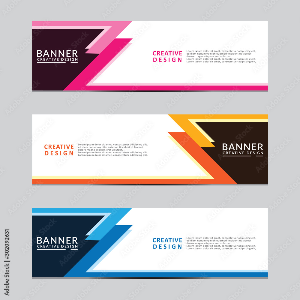 Vector abstract geometric design banner web template. Modern design. Vector illustration Vector abstract geometric design banner web template. Modern design. Vector illustration