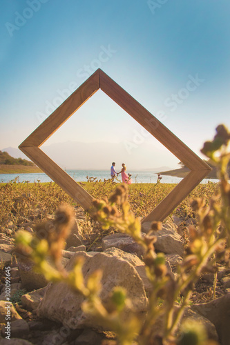 Couple in lake