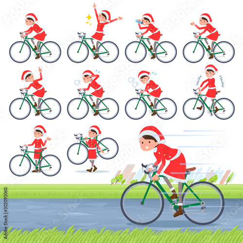 flat type Santa Claus Costume mom_road bike