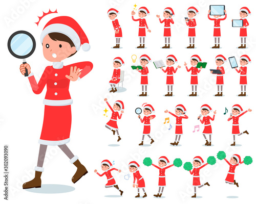 flat type Santa Claus Costume mom_Action