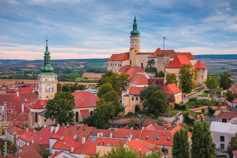 Mikulov Castle in Mikulov, South Moravia, Czech Republic as Seen from Goat Tower (Kozi Hradek) Mikulov Castle in Mikulov, South Moravia, Czech Republic as Seen from Goat Tower (Kozi Hradek)