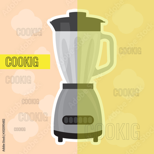 Isolated blender machine over a colored background - Vector illustration