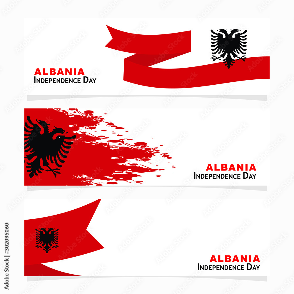 Obraz premium Albanian flag vector. can be used for Independence Day celebrations or other events