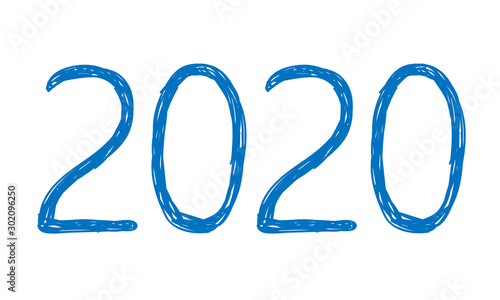 Year 2020, shaded digits denoting calendar year 2020