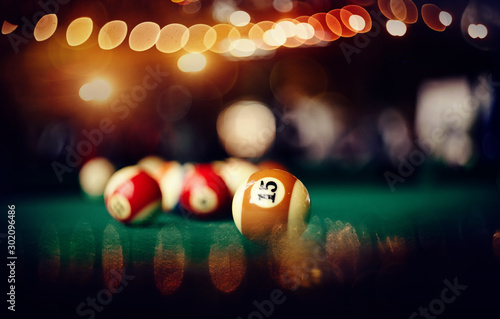 Billiard ball with number fifteen.