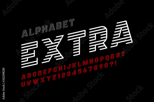 Dynamic design display font, alphabet, letters and numbers.