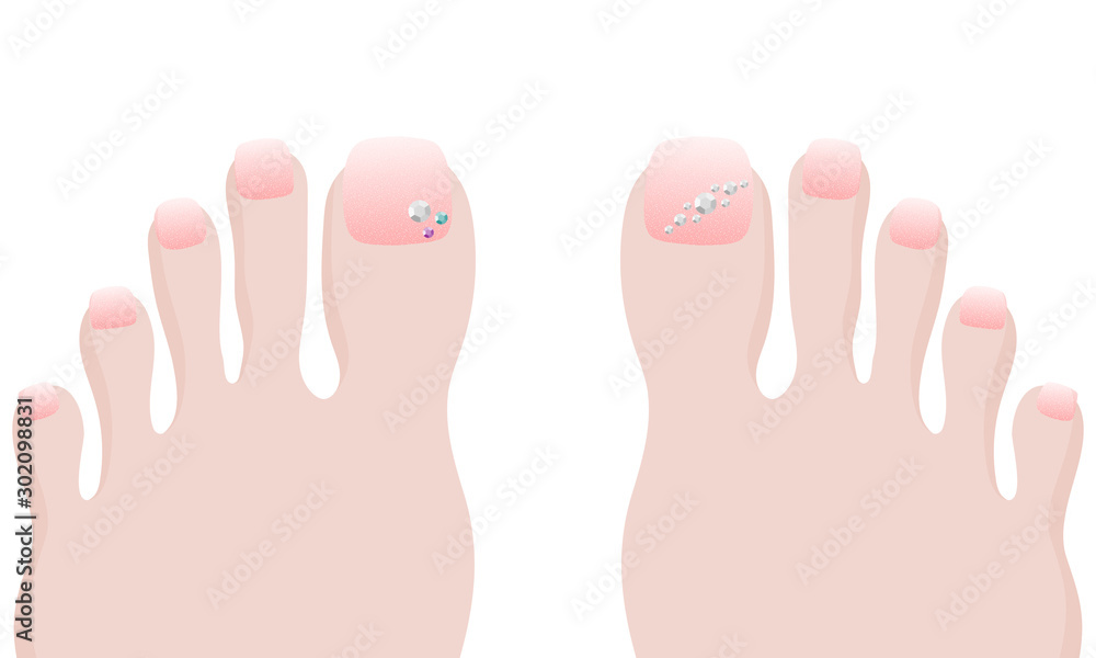 Illustration of feet with pedicure Illustration of feet with pedicure
