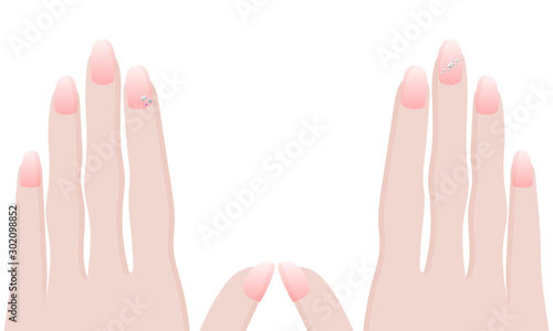 Illustration of hand with manicure