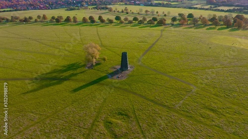 The famous Beverley Black Mill. Aerial drone footage flying around the old famous windmill that's located on Beverley Westwood, East Yorkshire, UK