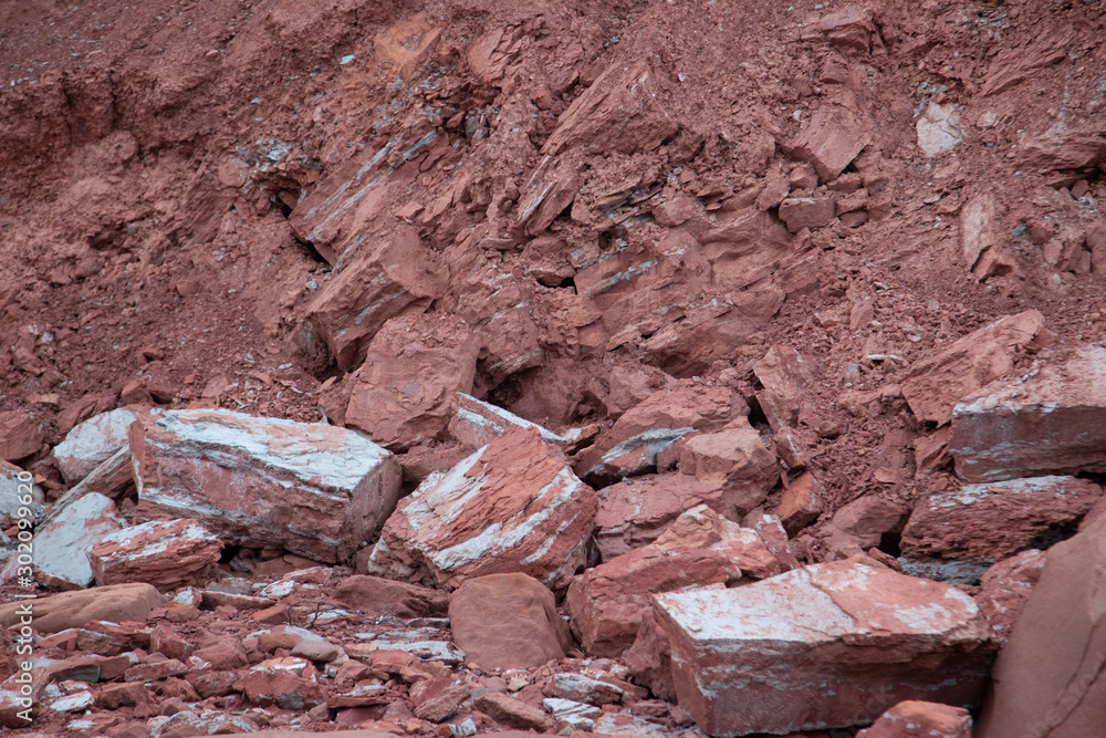 Fototapeta premium large pieces of fallen rock