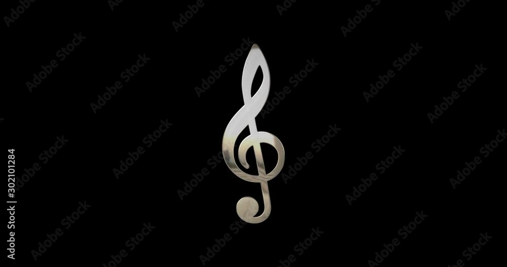 Silver treble clef on transparent background. Silver treble clef on transparent background.