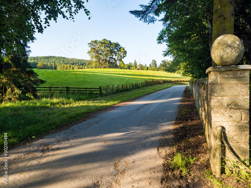 Fototapeta Naklejka Na Ścianę i Meble -  Perthshire / Szkocja - 25 sierpień 2019: Okolice Zamku Blair w sierpniowy słoneczny dzień