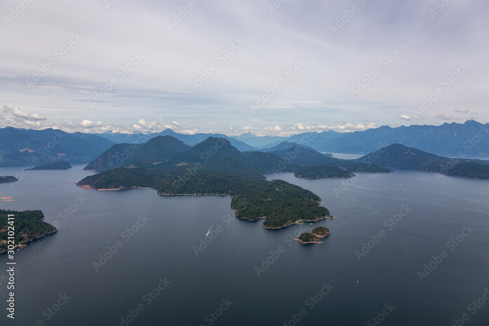 Keats Island, Sunshine Coast, British Columbia, Canada. Aerial View of