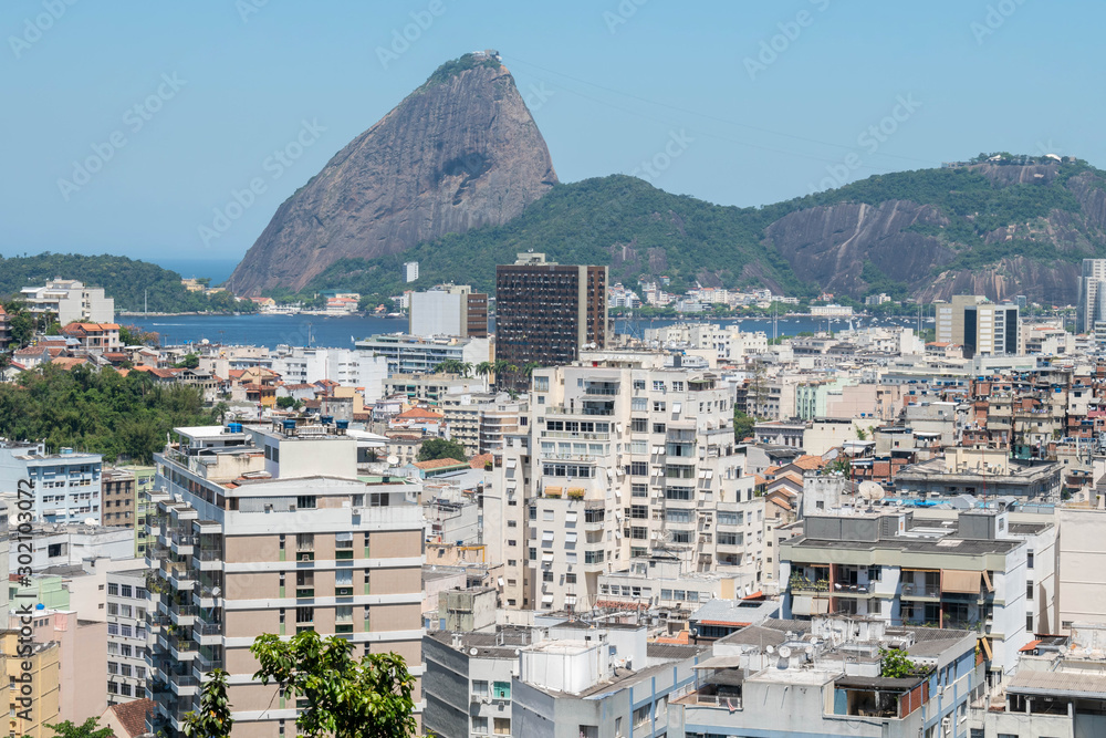 View of the city of Rio de Janeiro from Parque das Ruinas at a sunny day