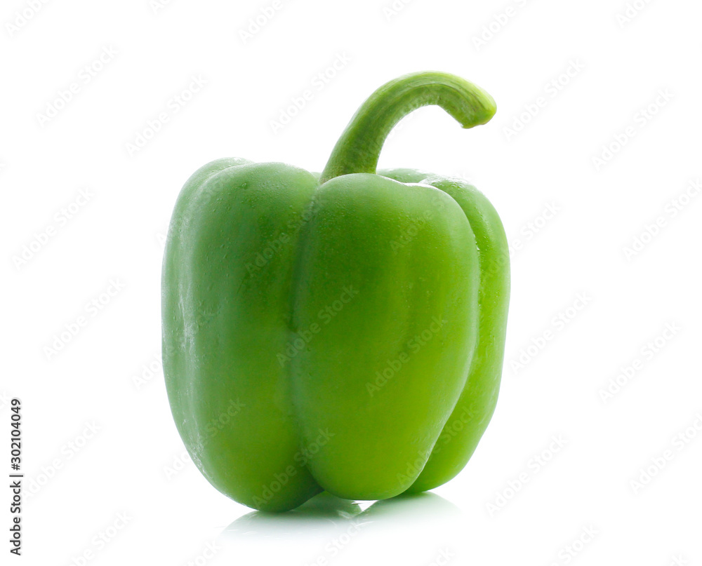 Green pepper on white background Green pepper on white background