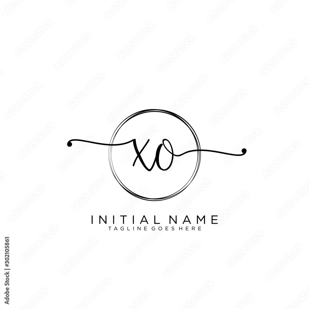 XO Initial handwriting logo with circle template vector. XO Initial handwriting logo with circle template vector.