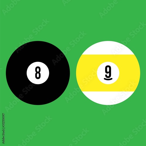 Billiard ball Vector, illustration of a Billiard Ball Icon - isolated vector illustration of Billiard Ball