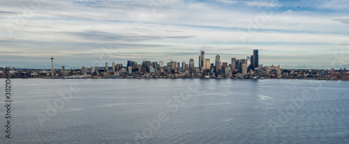 Drone view on the Seattle City Skyline