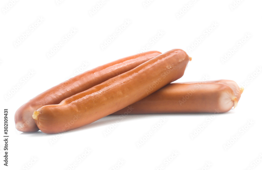 Frankfurter sausage isolated on white background Frankfurter sausage isolated on white background