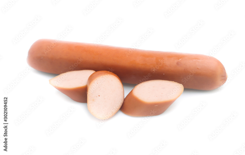 Frankfurter sausage isolated on white background
