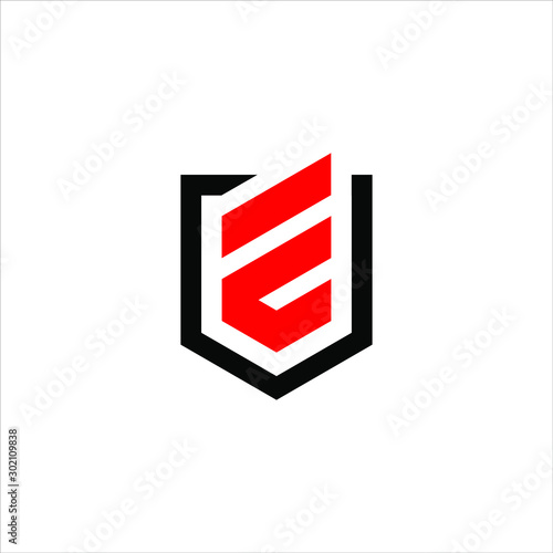 Illustration Vector Graphic of Letter E Shield Logo Design