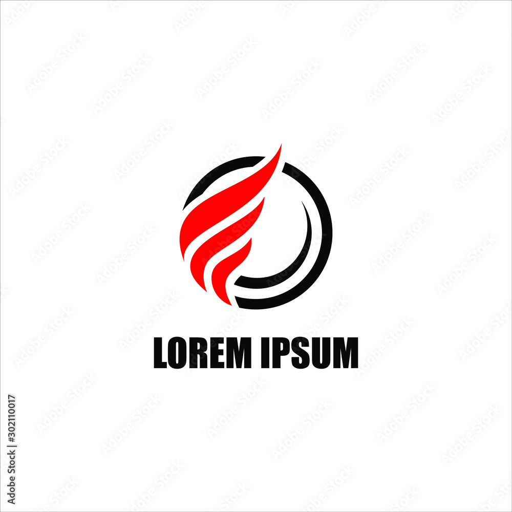 fire on circle business logo fire on circle business logo