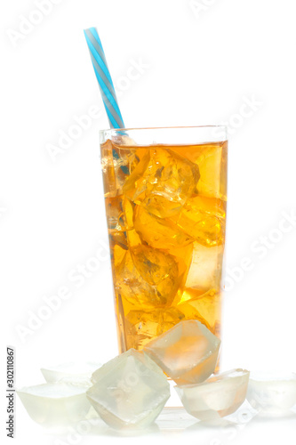 Iced tea isolated on white