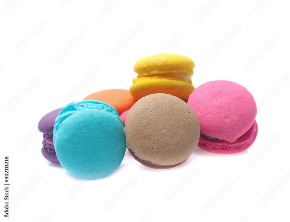 Colorful macaron isolated on white background Colorful macaron isolated on white background
