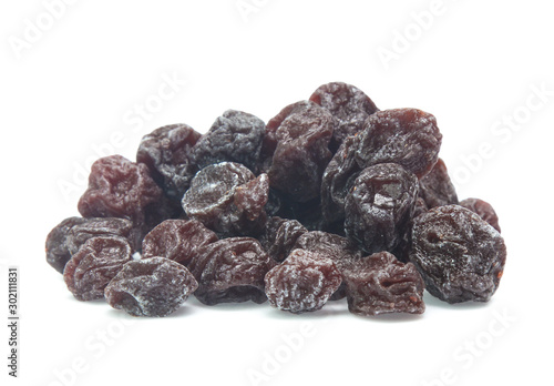 Dried  plums isolated on white background