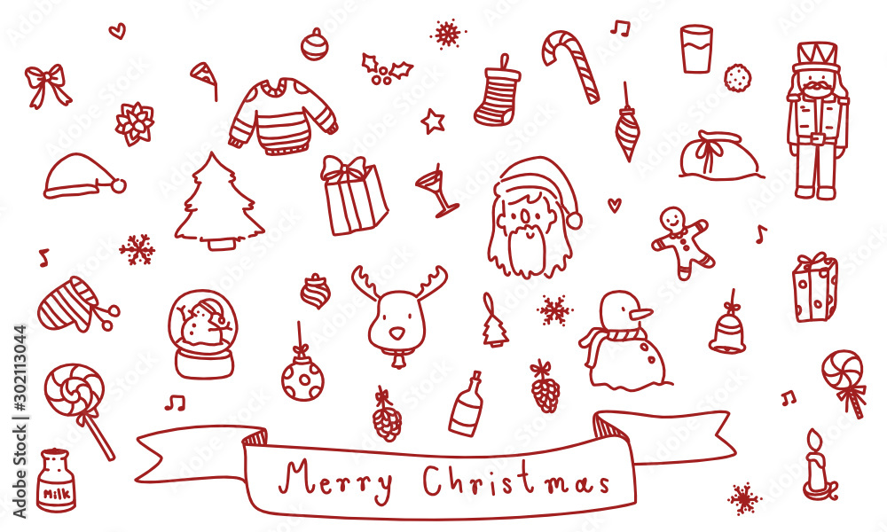 Christmas decoration and ornament stuffs illustration Christmas decoration and ornament stuffs illustration