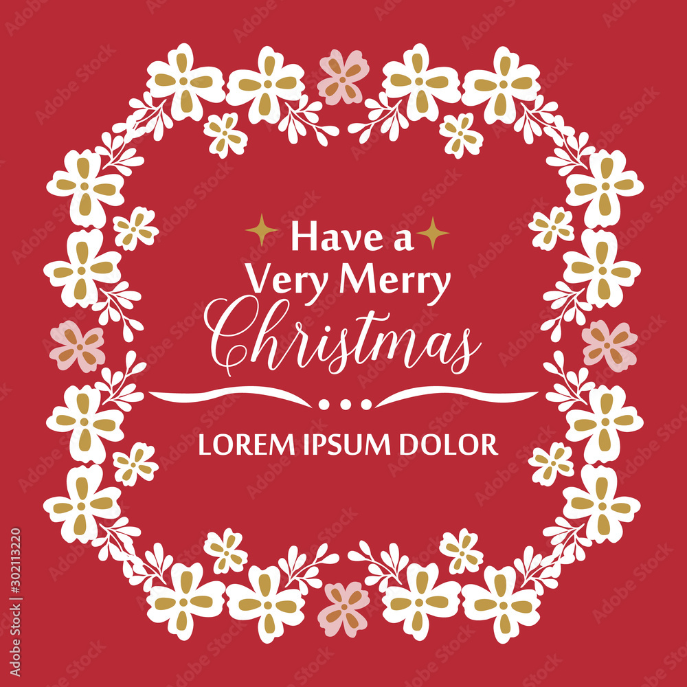 Card template of very merry christmas, with seamless flower frame. Vector Card template of very merry christmas, with seamless flower frame. Vector