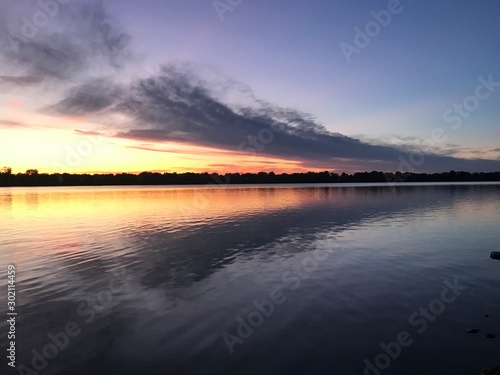 sunset over the lake
