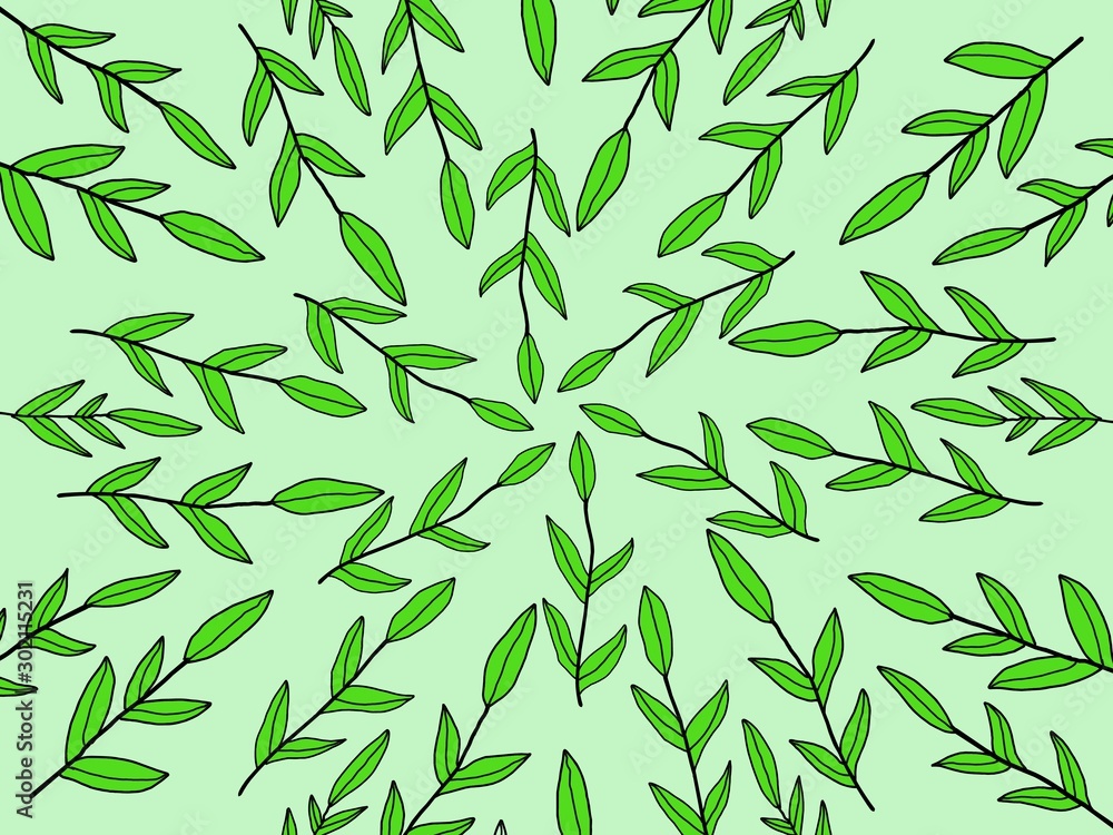 seamless floral pattern. green leaves. suitable for wallpaper etc. seamless floral pattern. green leaves. suitable for wallpaper etc.