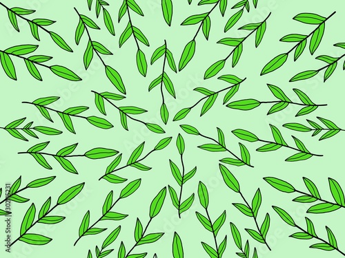 seamless floral pattern. green leaves. suitable for wallpaper etc.