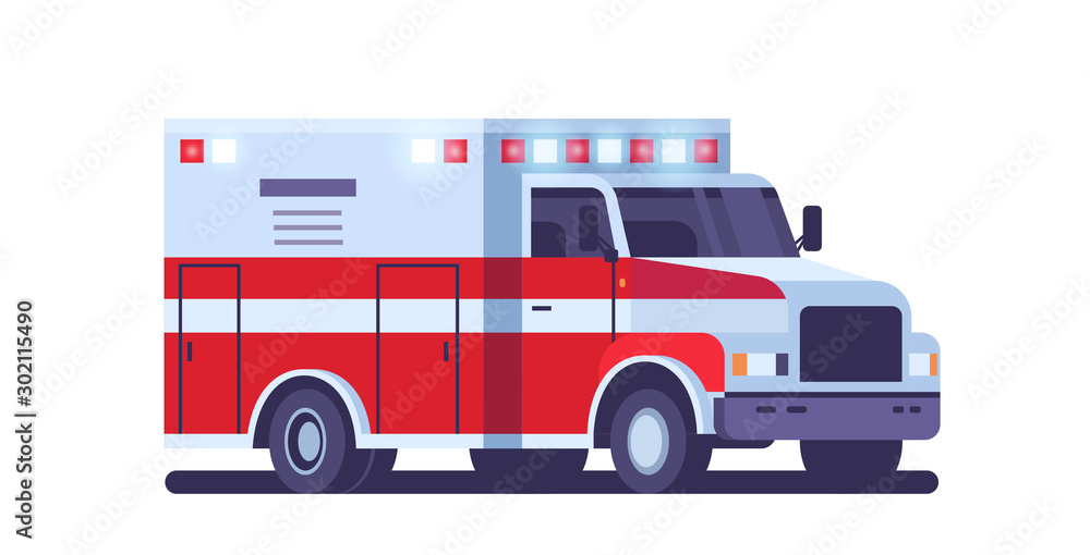modern ambulance car with emergency sign medical transport healthcare medicine concept flat horizontal vector illustration modern ambulance car with emergency sign medical transport healthcare medicine concept flat horizontal vector illustration