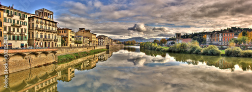 Florence Arno river panorama photo