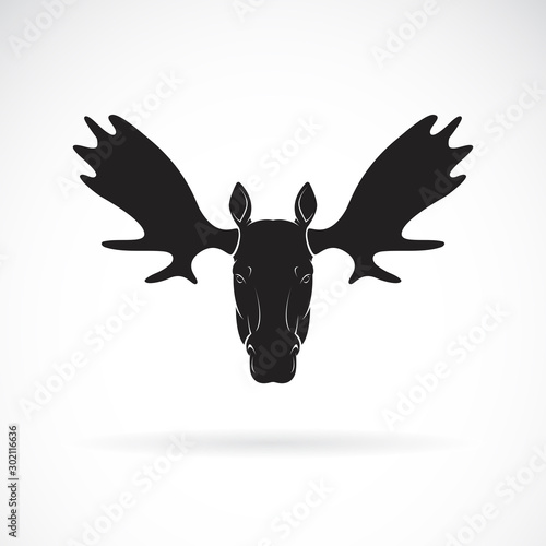Vector of moose deer head design on white background., Wild Animals. Easy editable layered vector illustration.