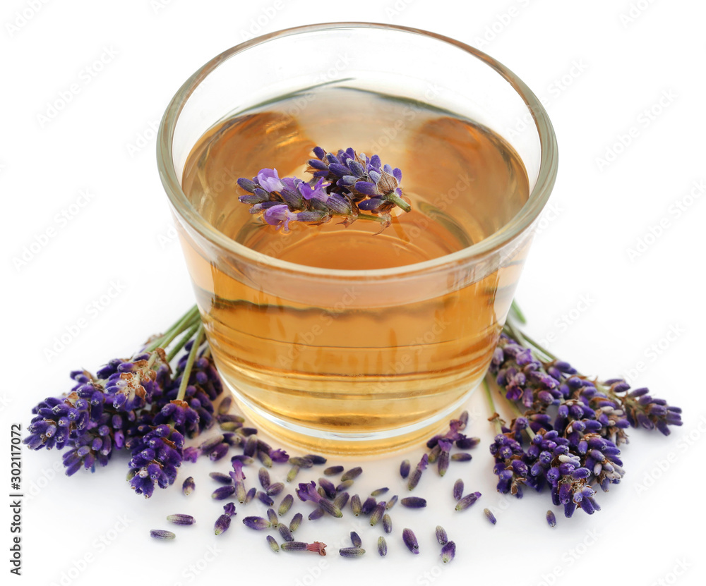 Lavender tea with flower Lavender tea with flower