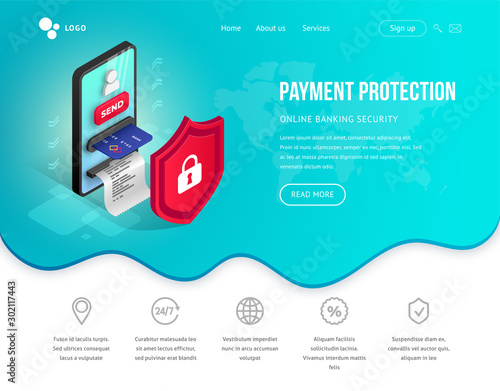 Payment protection web page isometric