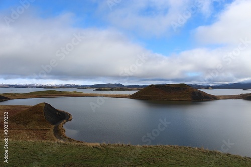 waterfall in Iceland during the autumn photo